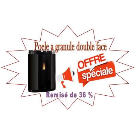 Poele double face à granulés de bois 10kw de puissance programmable a gazéification