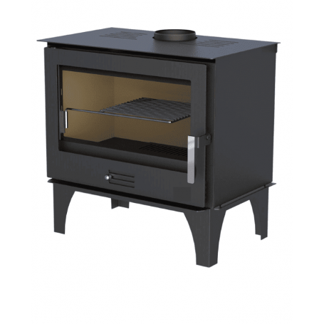 Poele a bois buche 50 cm en fonte d'aspect moderne (prix)