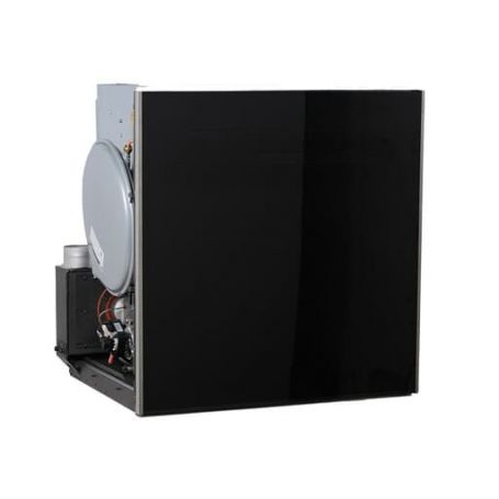 Cheminée a granules encastrable design pour chauffage central