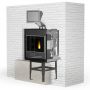 Cheminée a granules encastrable design pour chauffage central
